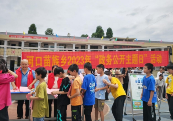 河口苗族乡开展2023年“政务公开主题日”活动_邵阳头条网