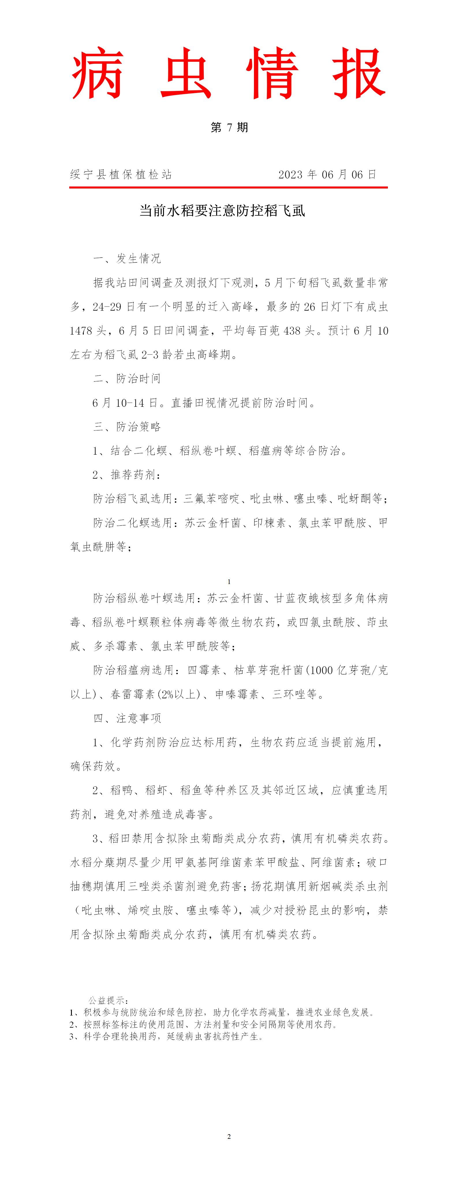 病虫情报第7期 当前水稻要注意防控稻飞虱_邵阳头条网