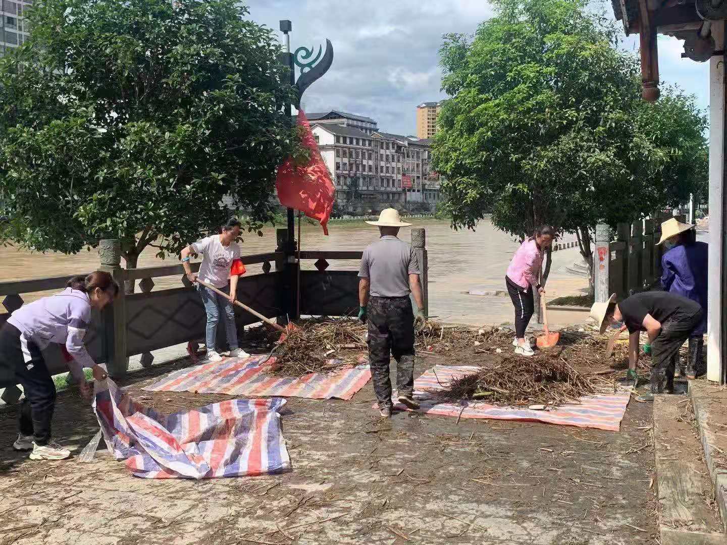 绥宁县长铺镇迅速开展汛后卫生清扫行动(图5)
