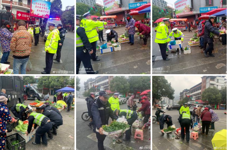 绥宁交警用双手纠正占道行为(图1)