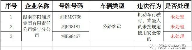 绥宁县2023年8月重点企业车辆交通违法曝光(图3)