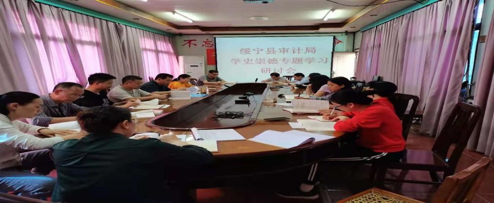 绥宁县审计局“学史崇德”专题学习研讨(图1)