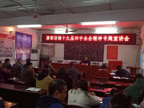 绥宁县唐家坊镇举行学习贯彻党的十九届四中全会精神宣讲报告会(图1)