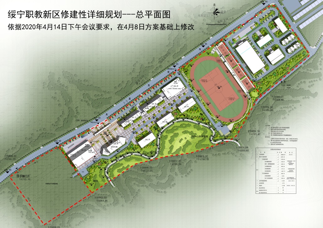绥宁县职教新区综合开发项目修建性详细规划总平面图批前公示(图3)