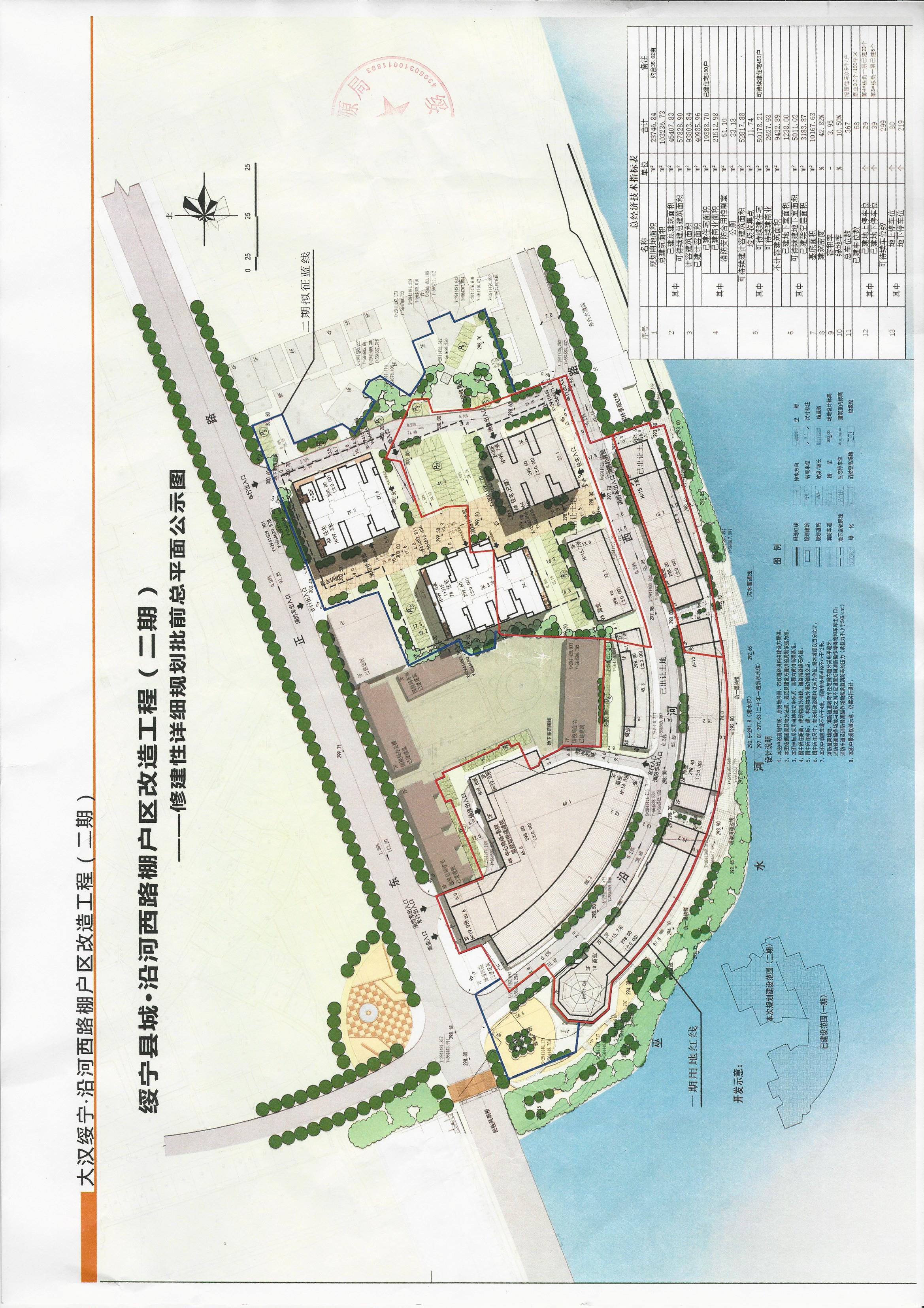 绥宁县沿河西路棚户区改造二期修建性详细规划总平面图批前公示(图1)